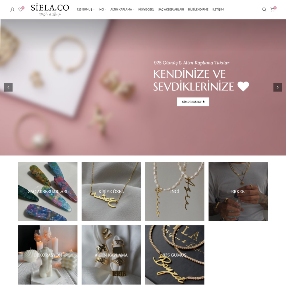 Siela Takı Gümüş E-Ticaret Web Sitesi