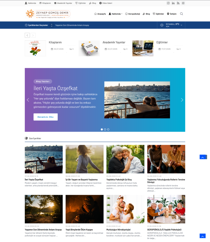 Doç. Dr. Zeynep Gümüş Demir Web Sitesi